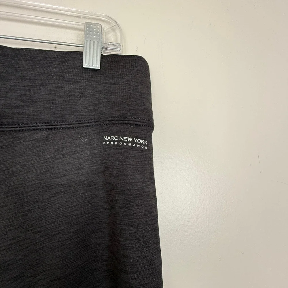 Marc New York Leggings Womens XL Performance Black Heathered High Rise Cropped - Picture 3 of 7